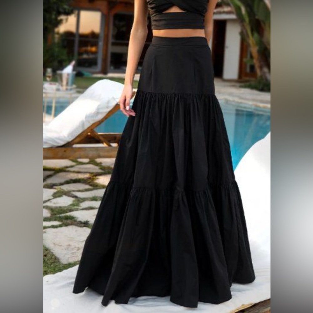 Chic Black Maxi Skirt for Women
